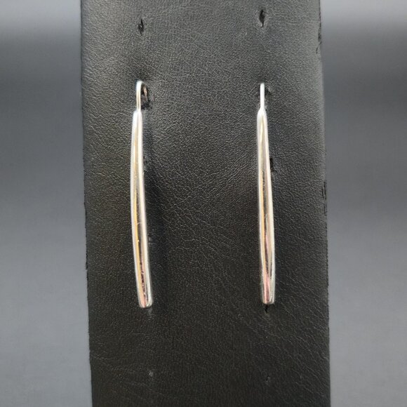 Jewelry - Sterling Silver Bright Bar Curved Dangle Earrings A6919